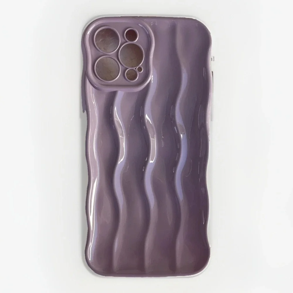 Caseative for iPhone 12 Pro Max Case Slim Curly Wave Design Shockproof Purple